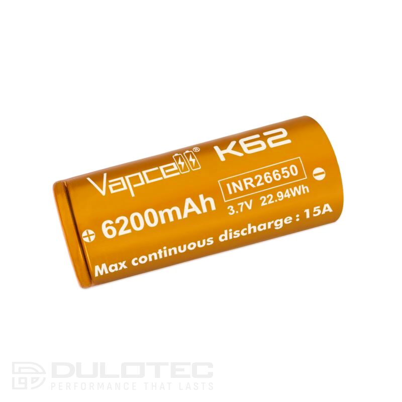 „Vapcell“ 26650 K62 6200 mAh 15 A akumuliatorius su išsikišusiu teigiamuoju galu » Dulotec.LT