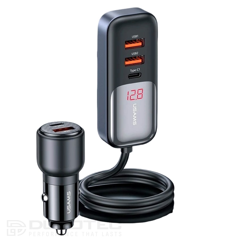 Automobilinis įkroviklis, USAMS S-CC213 C40 165 W, 2 USB-C + 3 USB-A PPS, 5 išėjimai CC213CC01 » Dulotec.LT Automobilinis įkroviklis, USAMS S-CC213 C40 165 W, 2 USB-C + 3 USB-A PPS, 5 išėjimai CC213CC01 » Dulotec.LT