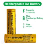„Vapcell 14500 F12“ akumuliatorius, 1250 mAh, 3 A » Dulotec.LT