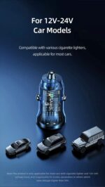 Automobilinis įkroviklis, USAMS US-CC162 C31 15 W, 2 išėjimai A+A CC162CC01 » Dulotec.LT