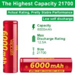 „Vapcell F60“ 21700 6000 mAh 12,5 A baterija » Dulotec.LT