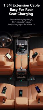 Automobilinis įkroviklis, USAMS S-CC213 C40 165 W, 2 USB-C + 3 USB-A PPS, 5 išėjimai CC213CC01 » Dulotec.LT