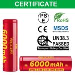 „Vapcell F60“ 21700 6000 mAh 12,5 A baterija » Dulotec.LT