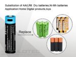 „Vapcell P1422A“ 14500 2250 mAh 1,5 V AA baterija su apsaugos funkcija ir USB-C įkrovimu » Dulotec.LT