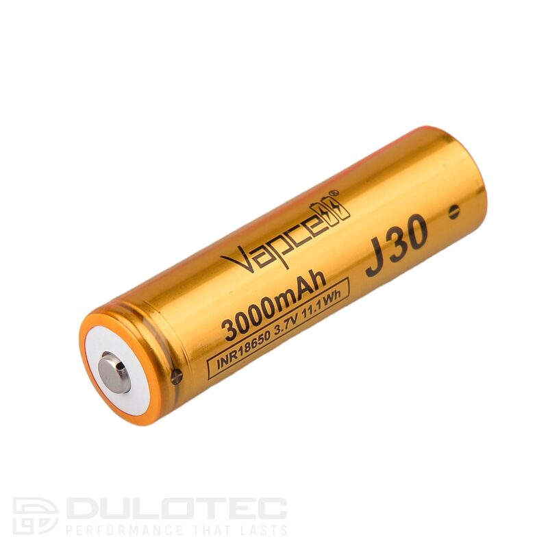 „Vapcell J30“ 18650 akumuliatorius, 3000 mAh, 15 A/25 A, su išsikišusiu teigiamuoju galu » Dulotec.LT