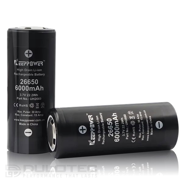 „Keeppower“ 26650 6000 mAh baterija, be apsaugos, skirta dideliam išsikrovimui » Dulotec.LT