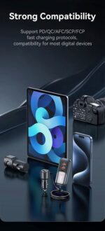 Automobilinis įkroviklis, USAMS S-CC213 C40 165 W, 2 USB-C + 3 USB-A PPS, 5 išėjimai CC213CC01 » Dulotec.LT