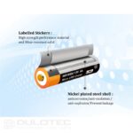 „Vapcell P1418A“ 14500 1800 mAh 1,5 V baterija su apsauga ir „Micro USB“ įkrovimo funkcija » Dulotec.LT