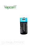 „Vapcell P1608A“ 16340 800 mAh baterija su apsauga ir „Micro USB“ įkrovimu » Dulotec.LT