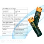 „Vapcell P1835A“ 18650 3500 mAh 10 A akumuliatorius su apsauga ir „Micro USB“ įkrovimo jungtimi » Dulotec.LT