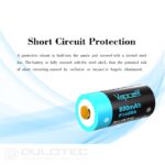 „Vapcell P1608A“ 16340 800 mAh baterija su apsauga ir „Micro USB“ įkrovimu » Dulotec.LT