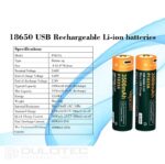 „Vapcell P1835A“ 18650 3500 mAh 10 A akumuliatorius su apsauga ir „Micro USB“ įkrovimo jungtimi » Dulotec.LT