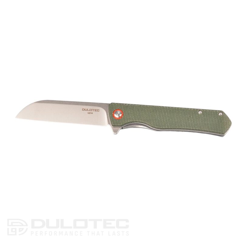 „Dulotec K214“ sulankstomas peilis – žalias D2 įrankinis plienas » Dulotec.LT