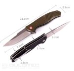 „Dulotec K222“ sulankstomas peilis – žalias, pagamintas iš 8Cr14Mov nerūdijančio plieno » Dulotec.LT