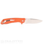 „Dulotec K223“ sulankstomas peilis – oranžinis, pagamintas iš 5Cr14Mov nerūdijančio plieno » Dulotec.LT