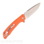 „Dulotec K223“ sulankstomas peilis – oranžinis, pagamintas iš 5Cr14Mov nerūdijančio plieno » Dulotec.LT