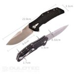 „Dulotec K224“ sulankstomas peilis – mėlynas, pagamintas iš 8Cr14Mov nerūdijančio plieno » Dulotec.LT