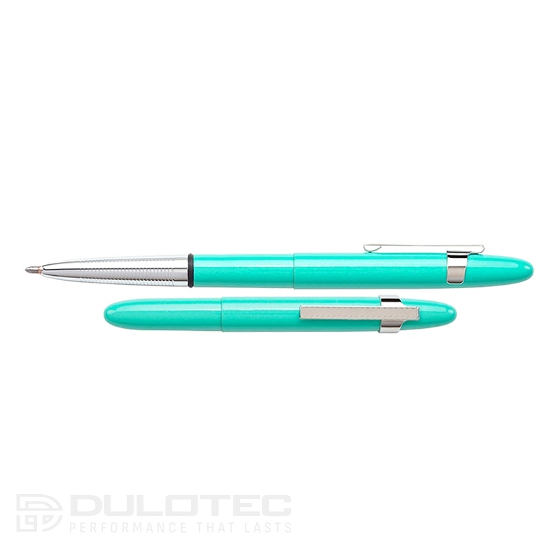 „Fisher Space Pen“ rašiklis „Tahitian Blue Bullet“ su chromuotu spaustuku, modelis 400TBLCL, dovanų dėžutėje » Dulotec.LT
