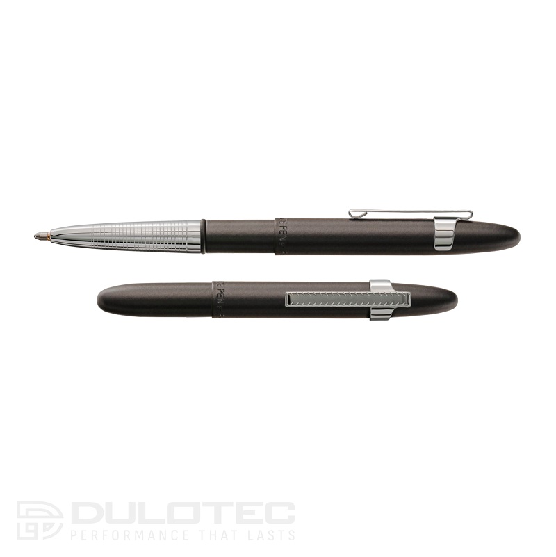 „Fisher Space Pen“ matinės juodos spalvos „Bullet“ su chromuotu pirštų laikikliu 400BC-CL » Dulotec.LT