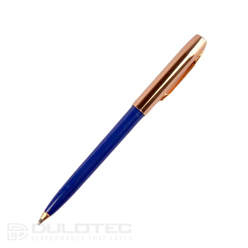„Fisher Space Pen Cap-O-Matic“ rašiklis su žalvariniu antgaliu ir mėlynu korpusu, modelis 775G-BL, dovanų dėžutėje » Dulotec.LT
