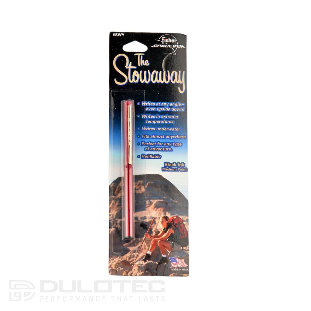 „Fisher Space Pen Red Stowaway“, anoduoto aliuminio spaustukas, blisterinė pakuotė SWY/C-Red » Dulotec.LT