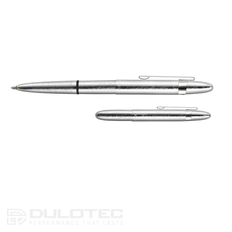 „Fisher Space Pen“ šlifuoto chromo spalvos „Bullet 400BRCCL“ rašiklis su spaustuku, supakuotas dovanų dėžutėje » Dulotec.LT