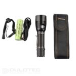 „Dulotec Guardian“ taktinis žibintuvėlis, 1 800 liumenų, 700 metrų, 5 200 mAh akumuliatorius, magnetinis įkrovimas, dėklas » Dulotec.LT