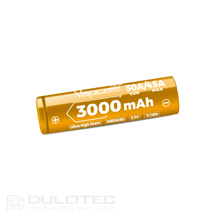 „Vapcell“ 18650 U30 3000 mAh 30 A itin didelio išsikrovimo baterija » Dulotec.LT