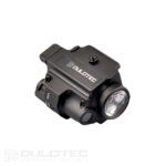 „Dulotec G4“ pistoletinis žibintuvėlis – montuojamas po vamzdžiu, su raudonu lazeriniu taikikliu » Dulotec.LT