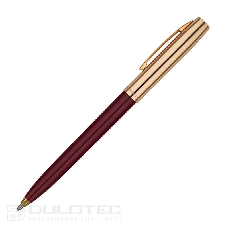 „Fisher Space Pen Cap-O-Matic“ rašiklis su žalvario spalvos dangteliu ir bordo spalvos korpusu, modelis 775G-BURG, dovanų dėžutėje » Dulotec.LT