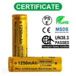 „Vapcell 14500 F12“ 1250 mAh 3 A baterija su išsikišusiu teigiamuoju galu » Dulotec.LT