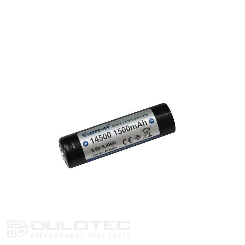 „Keeppower“ 14500 1500 mAh baterija su iškilusiu teigiamuoju galu ir apsauga » Dulotec.LT
