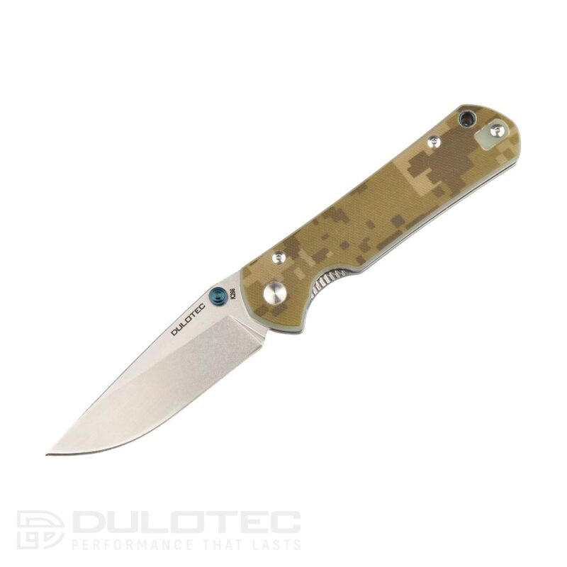„Dulotec K266“ sulankstomas peilis – „CM“ rankena, pagaminta iš G10 ir D2 plieno » Dulotec.LT