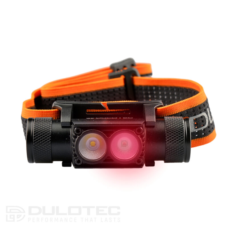 Galingas „Dulotec H2 V2.0“ žibintas + 3000 mAh baterija, su balta ir raudona šviesa » Dulotec.LT