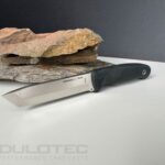 „Linder Joe Vogel Evo-X Super Edge 7“ peilis su fiksuotu ašmeniu — oranžinė rankena » Dulotec.LT