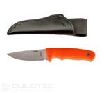„Linder Super Edge 1“ peilis su fiksuotu ašmeniu – oranžinė rankena » Dulotec.LT