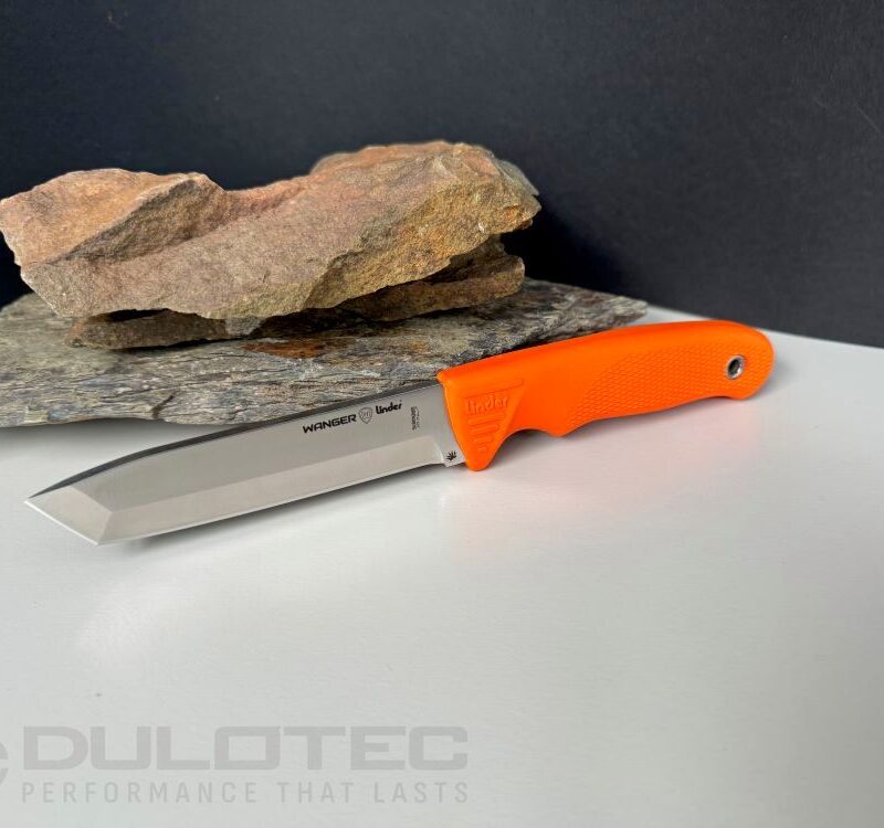 „Linder Worker Super Edge 8“ peilis su fiksuotu ašmeniu – oranžinė rankena » Dulotec.LT