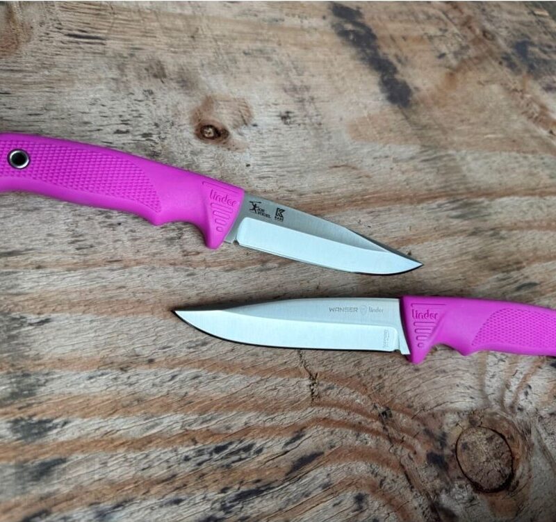 „Linder Joe Vogel Evo-X Super Edge 7“ peilis su fiksuotu ašmeniu – rausva rankena » Dulotec.LT