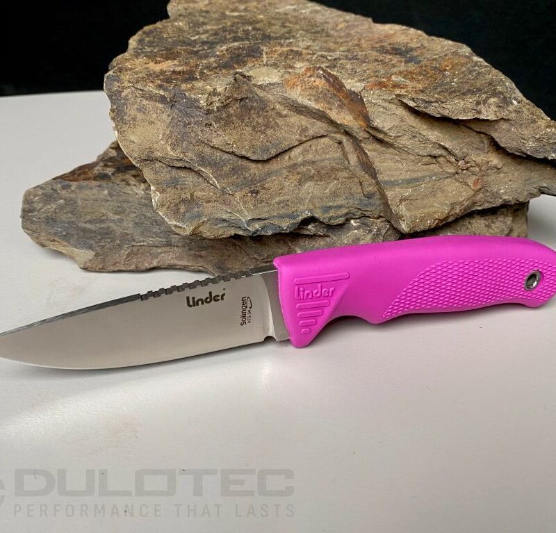 „Linder Super Edge 1“ peilis su fiksuotu ašmeniu – rausva rankena » Dulotec.LT