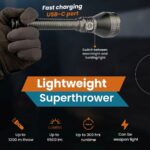 Galingas tolimasis žibintuvėlis „Dulotec Tracker 1300“ – iki 6 500 liumenų, iki 1 300 metrų » Dulotec.LT