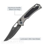 SRM Retriever 9203-AK2 sulankstomas peilis – rankena iš aliuminio lydinio ir laminuotas 140Cr plienas » Dulotec.LT