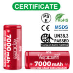 „Vapcell 26650 K70“ 7000 mAh 30 A akumuliatorius » Dulotec.LT