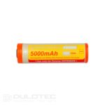 „Vapcell Dulotec 21700“ 5000 mAh 10 A baterija – F2150M su gnybtais vienoje pusėje, skirta „Dulotec Defender“ žibintuvėliui » Dulotec.LT