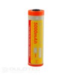 „Vapcell Dulotec 21700“ 5000 mAh 10 A baterija – F2150M su gnybtais vienoje pusėje, skirta „Dulotec Defender“ žibintuvėliui » Dulotec.LT