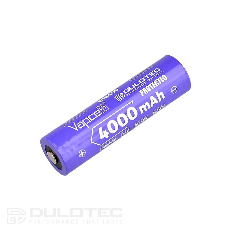 „Vapcell“ 18650 ličio jonų akumuliatorius, 4000 mAh, 10 A, su apsauga, modelis B1840P » Dulotec.LT