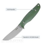 SRM „Fossa 605T-GP“ peilis su fiksuotu ašmeniu, G10 rankena » Dulotec.LT