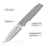 SRM 258L-GK2 „Terrier“ sulankstomas peilis – G10 ir laminuotas 140Cr plienas » Dulotec.LT
